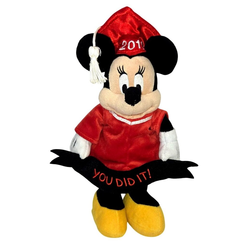 Disney Set of 2 Mickey Mouse Minnie Mouse 2011 Graduation Way To Go Plushies - Picture 2 of 12